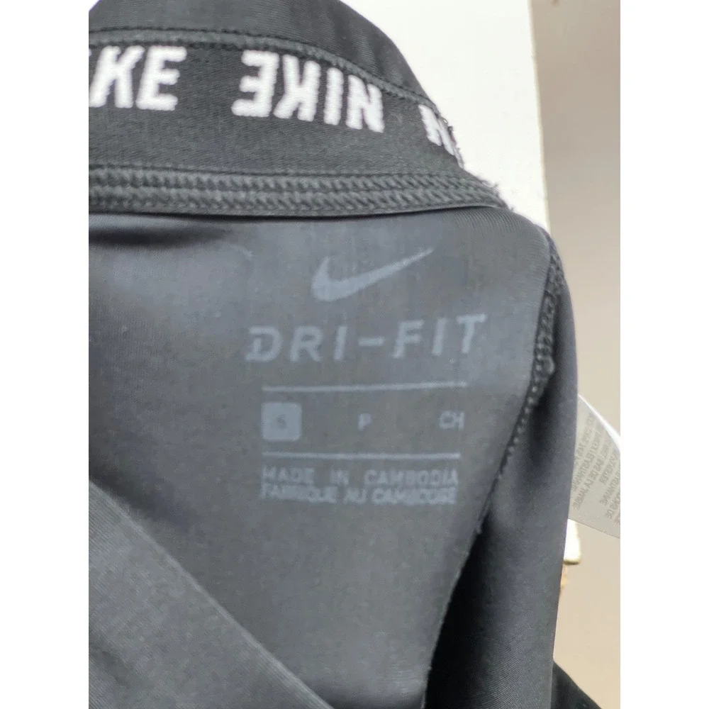 Nike Pro Dri-FIT Womens Small Black Mesh Panel Athletic Leggings Tights 0627008